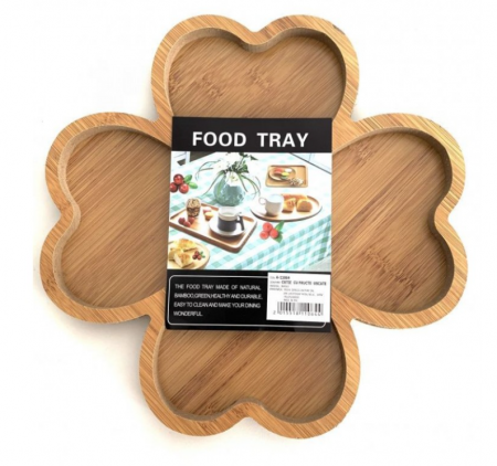 Platou pentru servire, compartimentat, lemn, 24 cm [1]