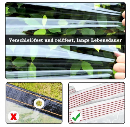 Prelată transparentă impermeabilă cu inele de prindere, 4x4m [1]