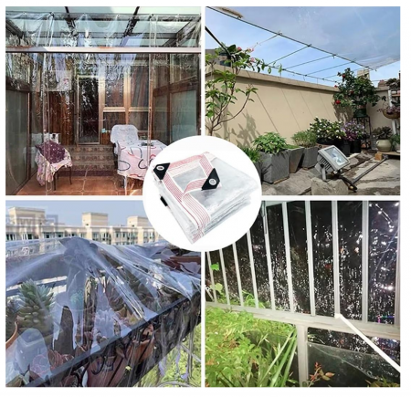 Prelată transparentă impermeabilă cu inele de prindere, 4x4m [4]