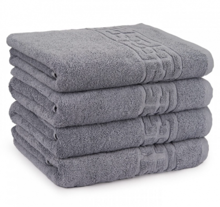 Textile & Decoratiuni - Prosop de baie 50x90 cm, bumbac, densitate 500 g/mp, Gri