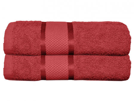 Textile & Decoratiuni - Prosop de baie 70x130 cm, bumbac, densitate 400 g/mp, Rosu