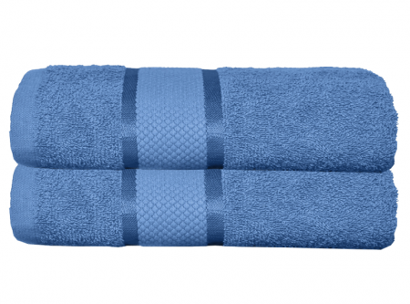 Textile & Decoratiuni - Prosop de baie 70x130 cm, bumbac, densitate 400 g/mp, Albastru