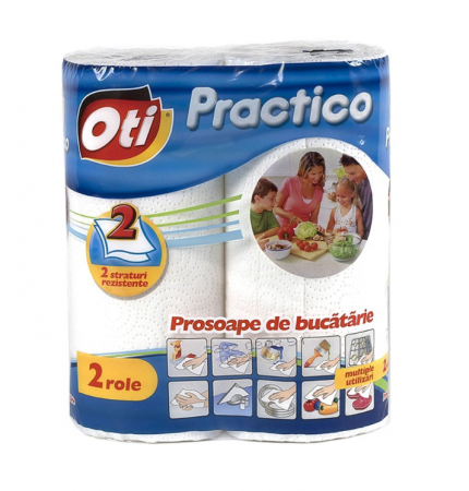 Consumabile de hartie - Prosop de bucatarie Oti Practico, 2 straturi, 2 role