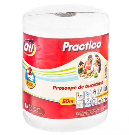 Consumabile de hartie - Prosop de bucatarie Oti Practico, 2 straturi, 50m, monorola