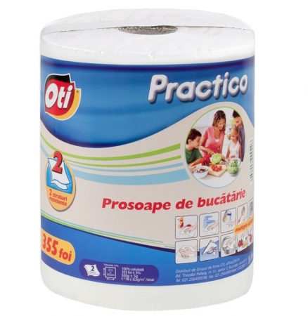 Consumabile de hartie - Prosop de bucatarie Oti Practico, 2 straturi, 355 foi, monorola