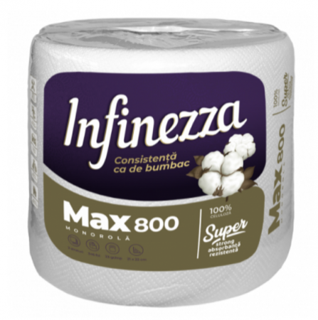 Prosoape de hartie si servetele - Prosop hartie monorola Infinezza Max 800, 2 straturi, 346 foi, 90016691
