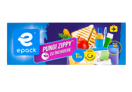 Curatenie - Set Pungi Zippy cu Inchidere Epack 1 L, 15 bucati