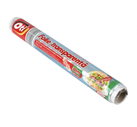 Folii si pungi alimentare - Folie alimentara din plastic OTI in tipla, 30 cm x 30 m