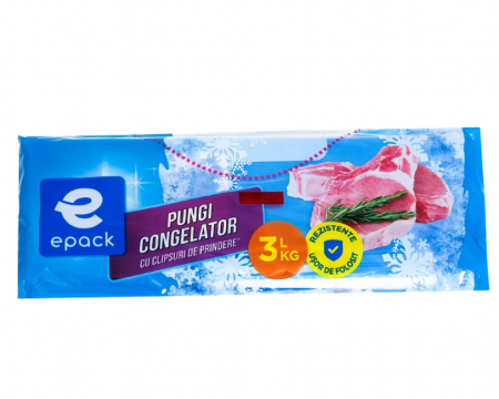 Folii si pungi alimentare - Pungi congelator 3L, 50 buc/pachet