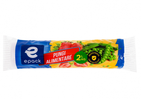 Folii si pungi alimentare - Pungi pentru păstrarea alimentelor 2L/2KG 100buc/rola