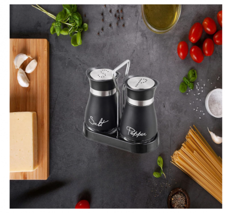 Dozator sare/piper compact – inox & sticlă, capac ajustabil anti-umiditate, design elegant [4]