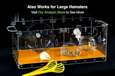 Cusca acrilica, 60 x 30 cm, cu capac si baza, pentru un porcusor de guinea sau hamster, extensibila. [5]