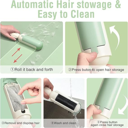 Set 2 role reutilizabile pentru scame si par de animale, perie pet hair remover pentru haine, covor si canapea [5]
