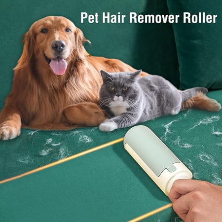 Set 2 role reutilizabile pentru scame si par de animale, perie pet hair remover pentru haine, covor si canapea [6]