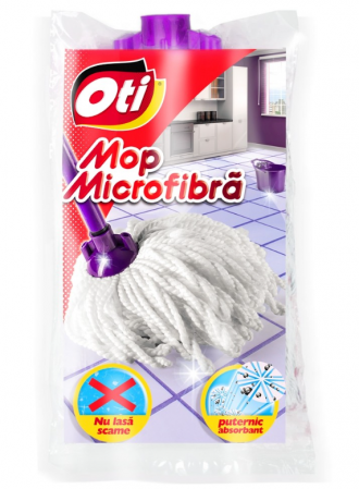 Curatenie - Rezerva Mop din Microfibra OTI Maimea M, Greutate 140 g, Culoare Alb/Mov