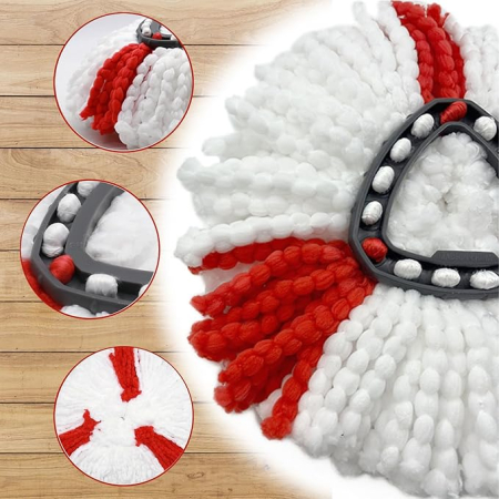 Set mop rotativ compatibil Vileda Turbo 2in1, 2 rezerve microfibra, coada, baza, Mikqky [4]