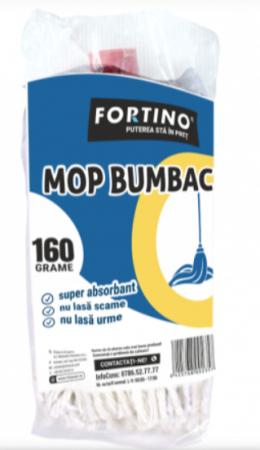 Maturi, mopuri si galeti - Rezerva mop Fortino, bumbac, 160g, 12102