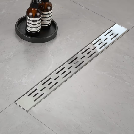 Lichidare Stoc - Rigola de Dus, 80 cm, din Otel Inoxidabil, cu Sifon si Filtru, Canal de Scurgere pentru Dus Walk-In