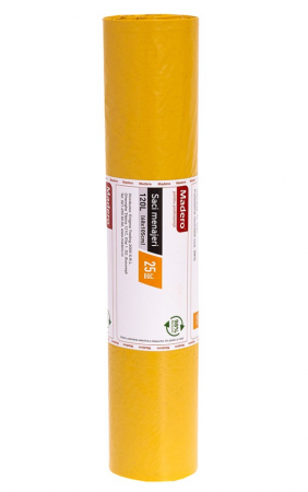 Saci menajeri 120L, Madero, grosi, galbeni (LDPE), 25buc/rola [2]