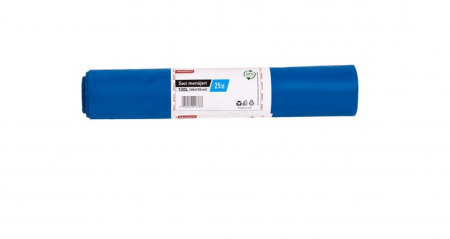Curatenie - Saci menajeri 120L, Madero, grosi, albaștri (LDPE), 25buc/rola