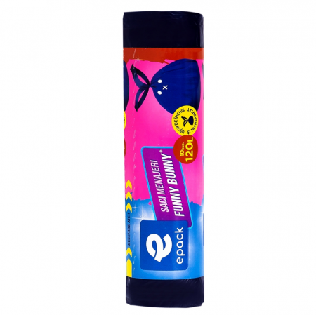 Saci menajeri Epack, Funny Bunny, 120 L, 10 buc/rola, Mov [2]