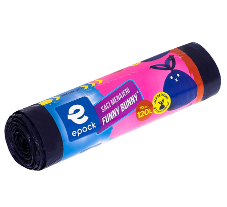 Saci menajeri Epack, Funny Bunny, 120 L, 10 buc/rola, Mov [1]