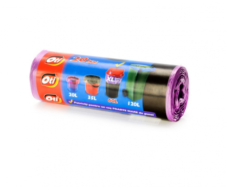 Saci SOLID, 60L XL, violet, 20 buc./rola [4]