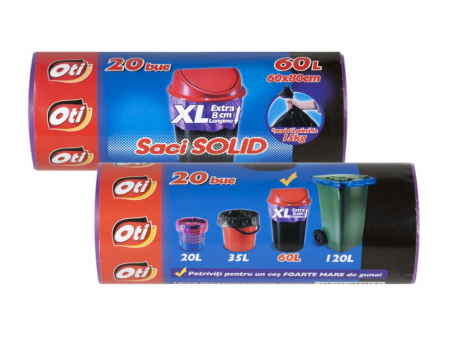 Saci SOLID, 60L XL, violet, 20 buc./rola [2]