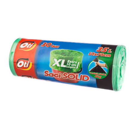 Curatenie - Saci SOLID, 35L XL, verde, 30 buc./rola