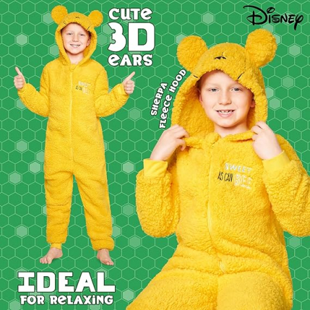 Salopetă Disney,Winnie drăgălașă pentru fete si baieti 5-6 ani, galbenă, [3]