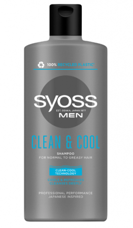 Sampon - Sampon Syoss Men Clean & Cool pentru par normal spre gras, 440 ml