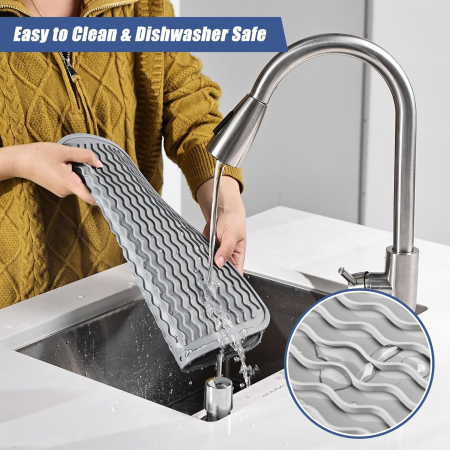 Suport vase si capace din inox, dish drainer rack, rib rack, economizor spatiu, 2 bucati, gri [4]