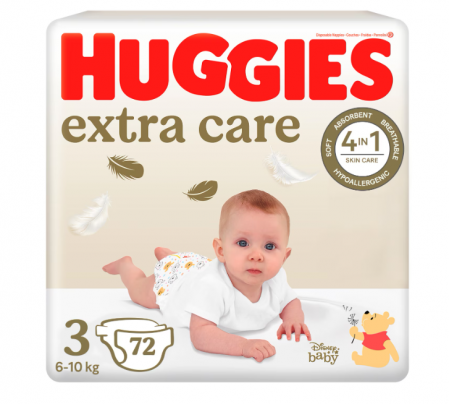Scutece si chilotei - Scutece Huggies extra care 3, 6-10 kg, 72 buc