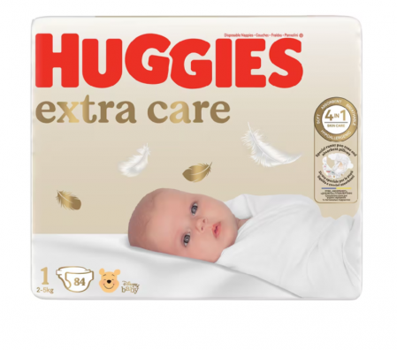 Scutece Extra Care Nr.1, 2-5 kg, 84 bucati, Huggies [1]