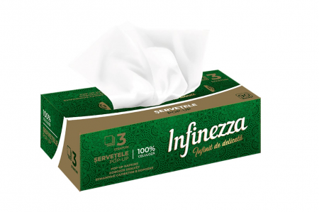 Consumabile de hartie - Servetele faciale Cutie 90/set 3str, Infinezza - 90032783