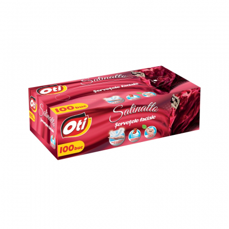 Consumabile de hartie - Servetele faciale OTI Satinatto, 3 straturi, 100 buc./cutie