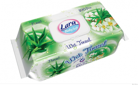 Consumabile de hartie - Servetele umede Lara, Aloe vera, 80 buc - 90021497