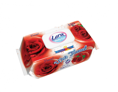 Consumabile de hartie - Servetele umede Lara, Rose, 120 buc - 90021398