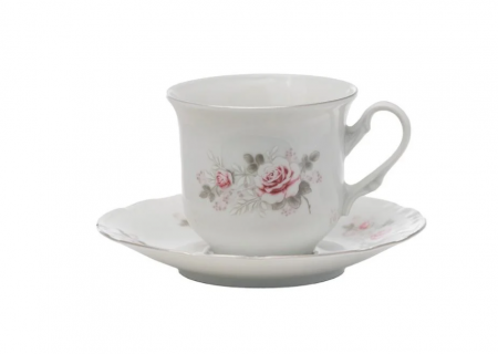 Cani si cesti - Serviciu cafea portelan 6 persoane 230 ml, Thun Constance decor floral -  CSSCI-12