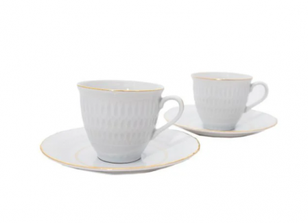 Cani si cesti - Serviciu cafea portelan 6 persoane 100 ml, Minerva - MNSCF-12