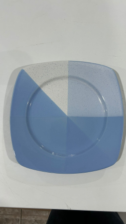 Serviciu de masa complet 30 piese, pentru 6 persoane, Portelan, Design Modern albastru-alb, Farfurii Intinse, Adanci, Desert si Set Cesti cu Farfuriute [5]