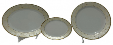 Serviciu de Masa pentru 12 Persoane, 44 piese rotund, Apulum, crengute margine aurie [8]