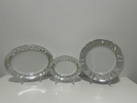 Serviciu de Masa pentru 12 Persoane, 44 piese rotund, Apulum, finisaje argintii [6]
