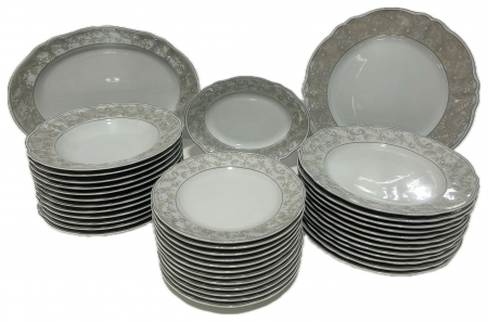 Serviciu de Masa pentru 12 Persoane, 44 piese rotund, Apulum, finisaje argintii [3]