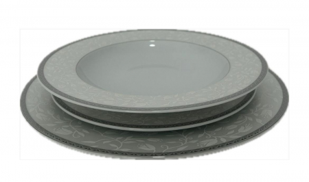 Serviciu de Masa pentru 12 Persoane, 44 piese rotund, Apulum, banda frunza arginitiu [9]