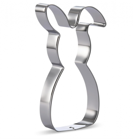 Forme prajituri - Decupător iepuraș de Paște – inox alimentar 10 × 10 cm, suport biscuiți tematic