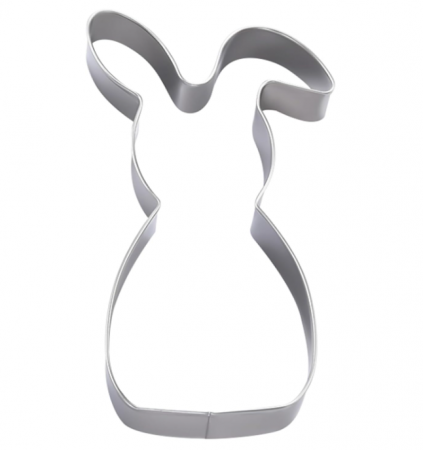 Decupător iepuraș de Paște – inox alimentar 10 × 10 cm, suport biscuiți tematic [2]