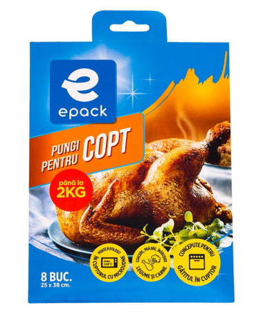 Folii si pungi alimentare - Pungi pentru copt cu clipsuri de închidere 8buc/set