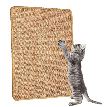 Lichidare Stoc - Covoras de Zgariat pentru Pisici, din Sisal Natural, Antiderapant, pentru Protejarea Canapelelor si Covoarelor, 300 x 400 mm