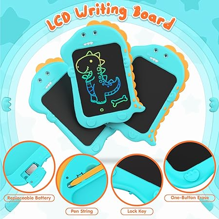 Tabla LCD pentru copii, colorata, magnetica, reutilizabila, jucarie educativa pentru scris si desen, 8.5 inch, pentru copii 3-6 ani, baieti si fete [2]